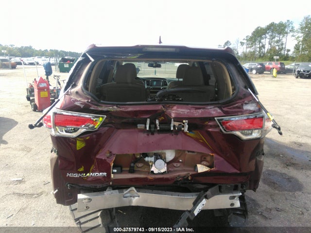2016 TOYOTA HIGHLANDER XLE V6 VIN: 5TDKKRFH9GS137014