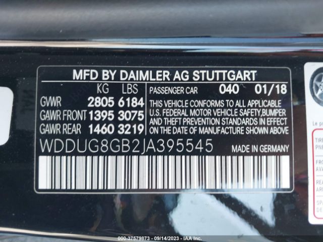 WDDUG8GB2JA395545 Mercedes-Benz S-class S 560