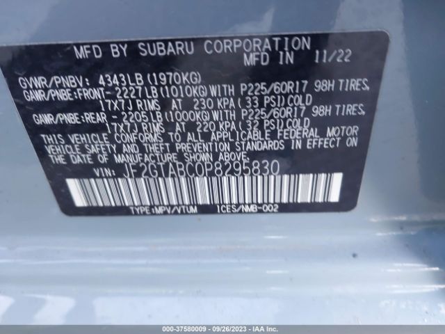 JF2GTABC0P8295830 Subaru Crosstrek