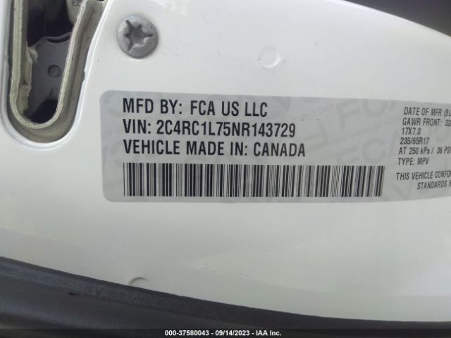 2C4RC1L75NR143729 Chrysler Pacifica Hybrid Touring L