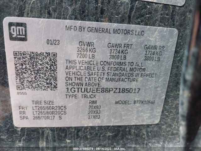 1GTUUEE88PZ185017 GMC Sierra 1500 At4