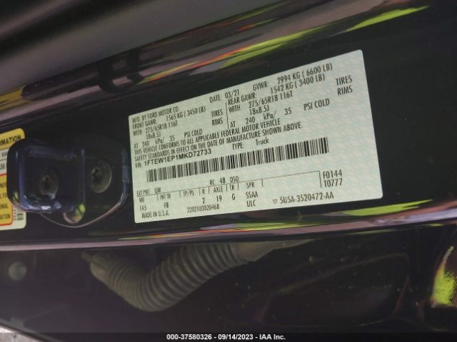 1FTEW1EP1MKD72733 Ford F-150 Xl/xlt/lariat