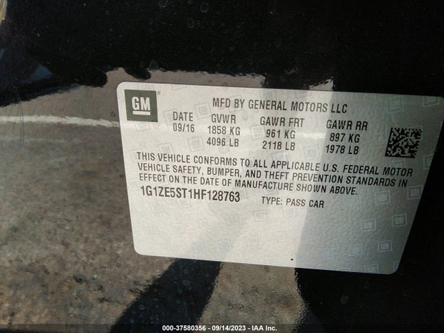 Chevrolet MALIBU 1LT 2017 1G1ZE5ST1HF128763 Image 9