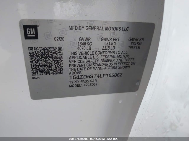 Chevrolet MALIBU LT 2020 1G1ZD5ST4LF105862 Image 9