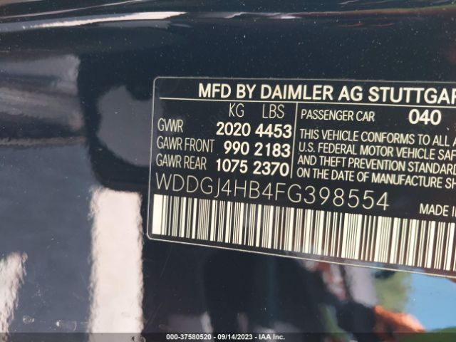 WDDGJ4HB4FG398554 Mercedes-Benz C-class C 250