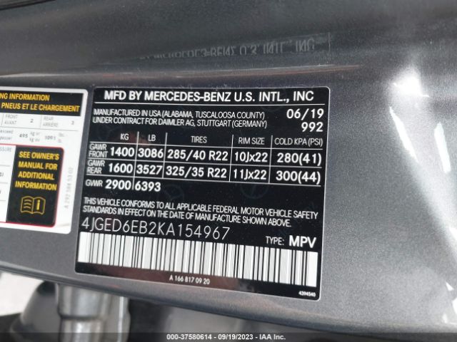 4JGED6EB2KA154967 Mercedes-Benz Gle Amg Gle 43