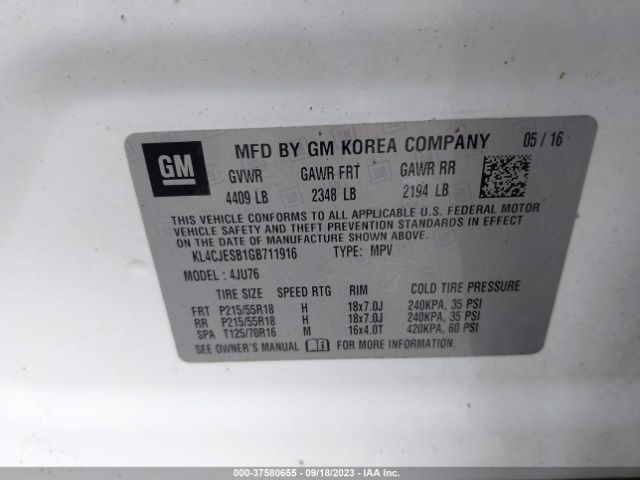 KL4CJESB1GB711916 Buick Encore