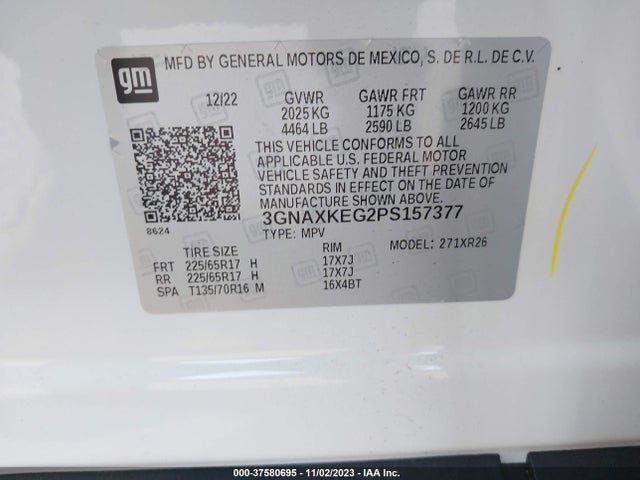 Chevrolet EQUINOX LT 2023 3GNAXKEG2PS157377 Image 9