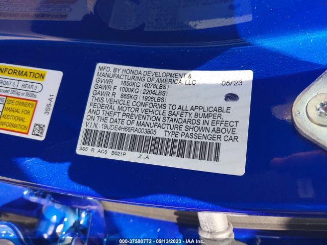 19UDE4H66RA003805 Acura Integra W/a-spec Tech Package