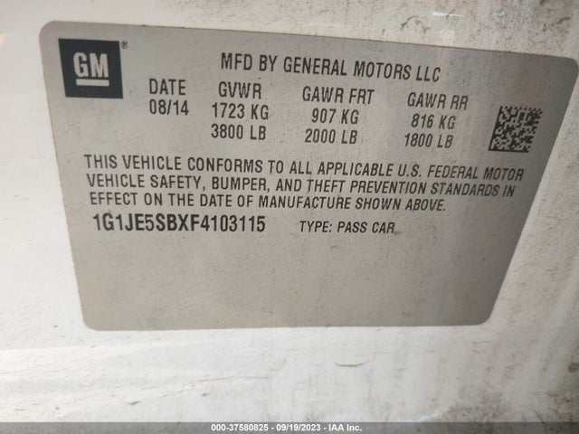 Chevrolet SONIC LTZ 2015 1G1JE5SBXF4103115 Image 9