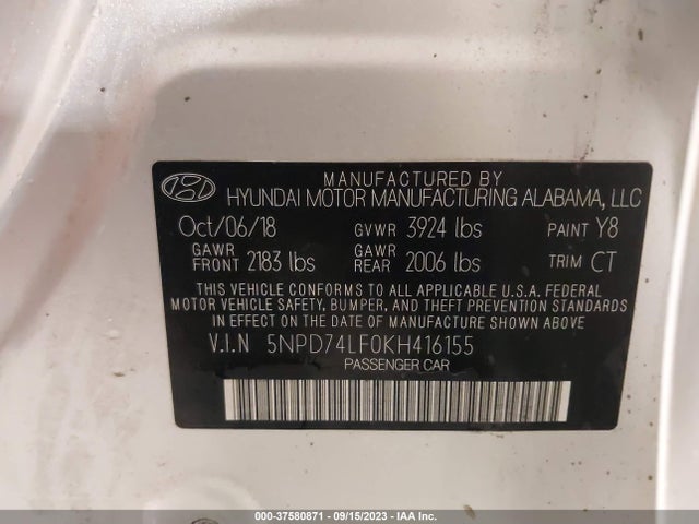 Hyundai ELANTRA SE 2019 5NPD74LF0KH416155 Image 9