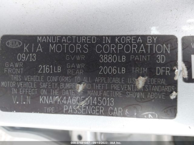 KNAFK4A60E5145013 KIA FORTE LX