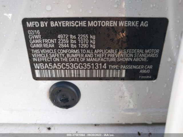 WBA5A5C53GG351314 BMW 5 Series 528i