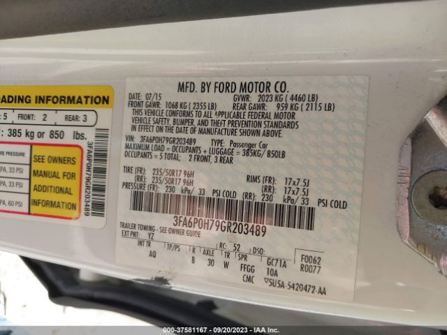 3FA6P0H79GR203489 Ford FUSION SE