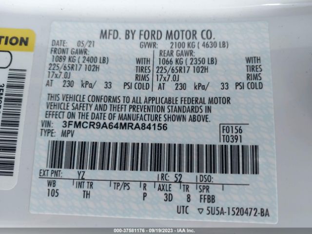 3FMCR9A64MRA84156 Ford Bronco Sport Base