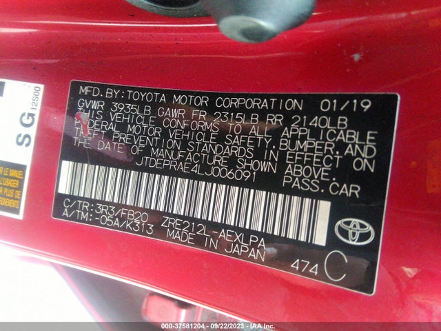 Toyota COROLLA LE 2020 JTDEPRAE4LJ006091 Image 9
