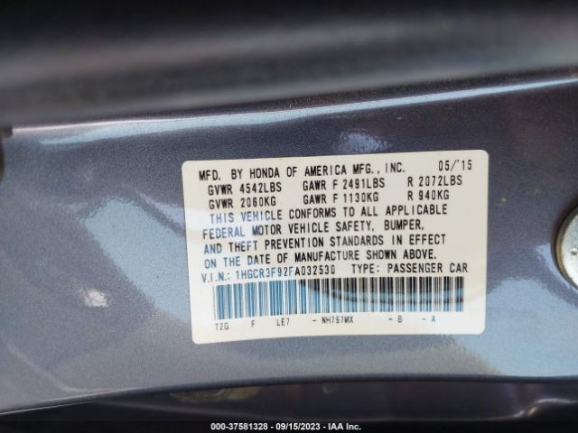 1HGCR3F92FA032530 Honda Accord Sedan Touring