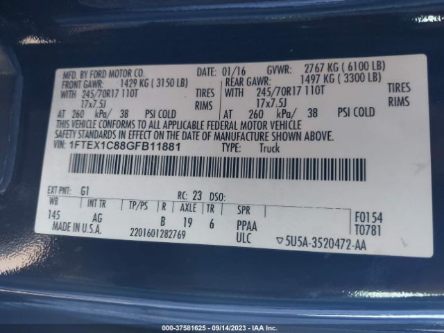 1FTEX1C88GFB11881 Ford F-150 Xl/xlt
