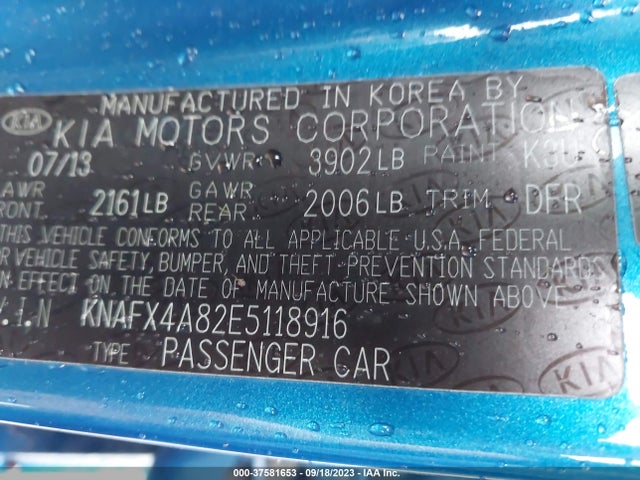 KIA FORTE EX 2014 KNAFX4A82E5118916 Image 9