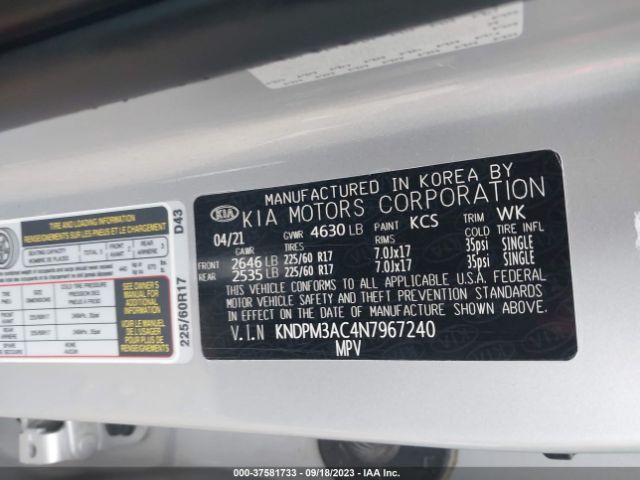 KNDPM3AC4N7967240 KIA Sportage Lx