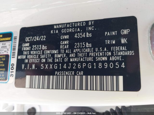 5XXG14J26PG189054 KIA K5 LXS