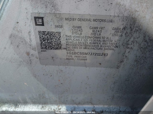 Chevrolet CRUZE LS 2018 1G1BC5SM7J7211243 Image 9