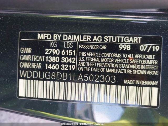 WDDUG8DB1LA502303 Mercedes-Benz S-class S 560