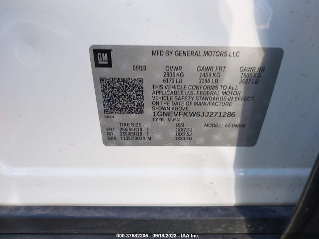 Chevrolet Traverse Ls 2018 1GNEVFKW6JJ271286 Image 9