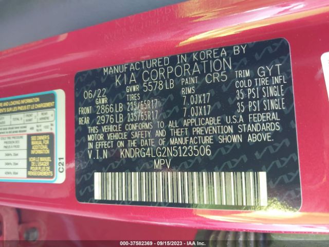 KNDRG4LG2N5123506 KIA Sorento Hybrid S