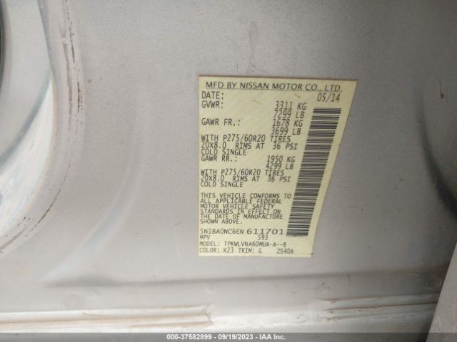 5N1BA0NC6EN611701 Nissan Armada Sl