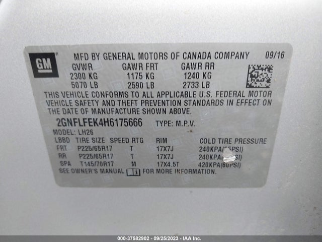 Chevrolet EQUINOX LT 2017 2GNFLFEK4H6175666 Image 9