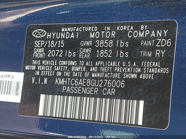 Hyundai Veloster Turbo 2016 KMHTC6AE8GU276006 Image 9