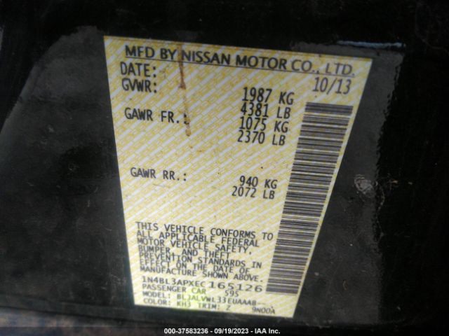 1N4BL3APXEC165126 Nissan Altima 3.5 Sl