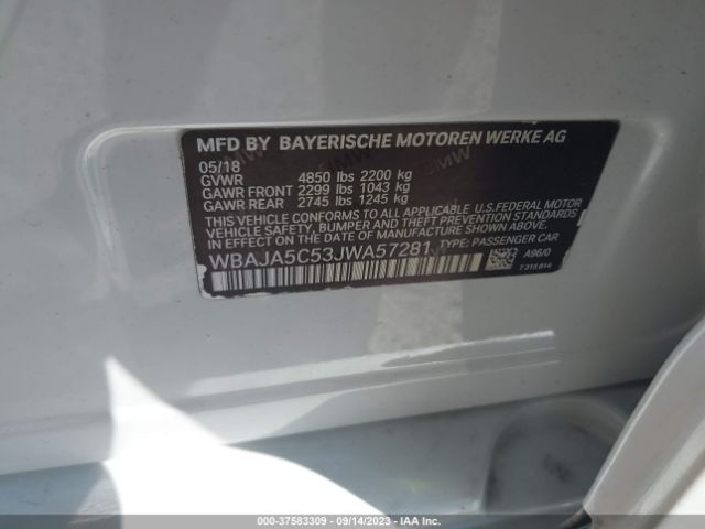 WBAJA5C53JWA57281 BMW 5 Series 530i