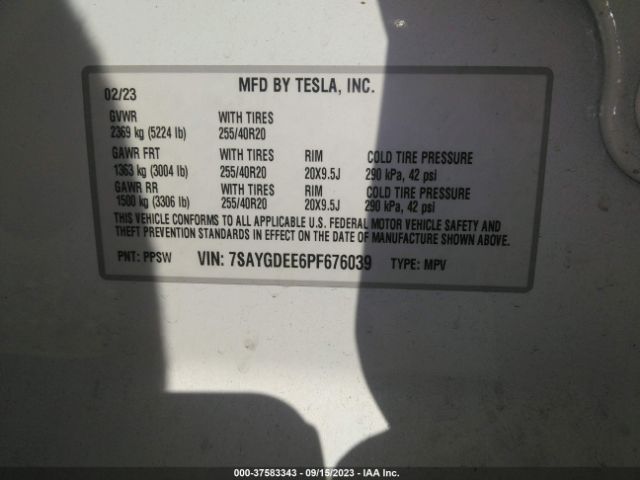 7SAYGDEE6PF676039 Tesla Model Y Long Range