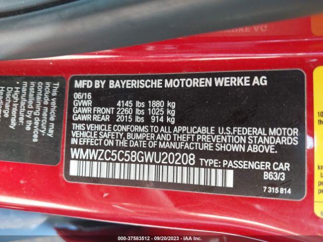 WMWZC5C58GWU20208 Mini Cooper Countryman S