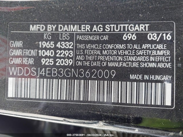 Mercedes-Benz CLA 250 2016 WDDSJ4EB3GN362009 Image 9