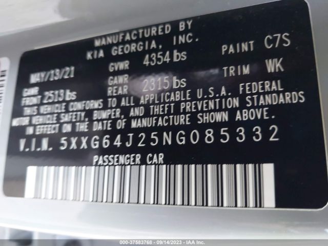 5XXG64J25NG085332 KIA K5 Gt-line