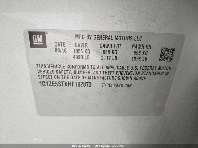 Chevrolet MALIBU LT 2017 1G1ZE5STXHF102873 Image 9