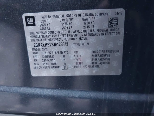 Chevrolet EQUINOX LS 2018 2GNAXHEV2J6128842 Image 9
