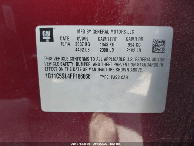 Chevrolet MALIBU LT 2015 1G11C5SL4FF186866 Image 9