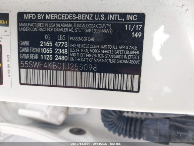 55SWF4KB0JU255098 Mercedes-Benz C-class C 300