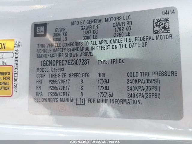 Chevrolet Silverado 1500 Work Truck 2014 1GCNCPEC7EZ307287 Image 9