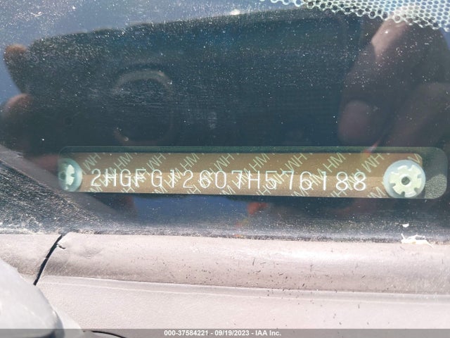 2007 HONDA CIVIC CPE LX VIN: 2HGFG12607H576188