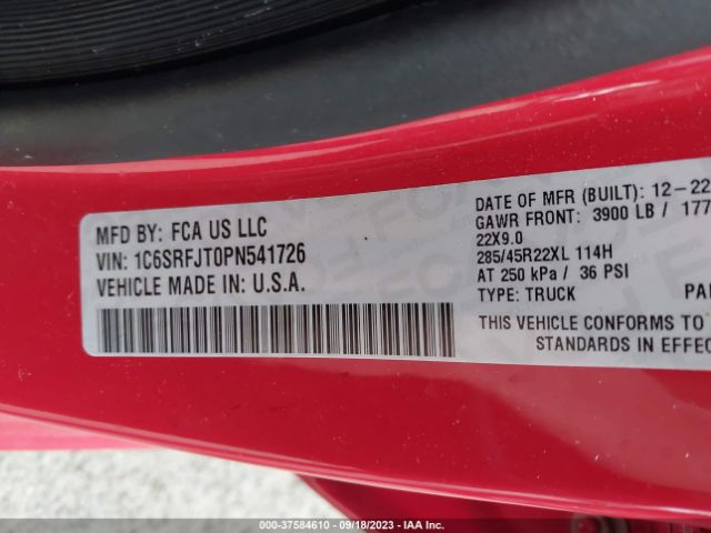 1C6SRFJT0PN541726 RAM 1500 Laramie