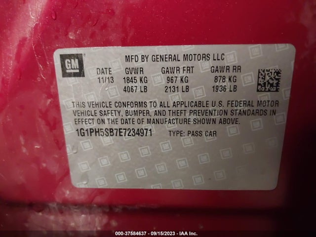 Chevrolet CRUZE ECO 2014 1G1PH5SB7E7234971 Image 9