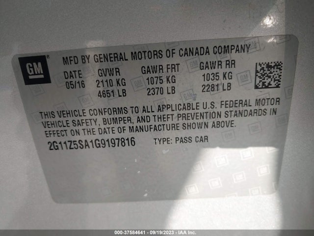 Chevrolet IMPALA LS 2016 2G11Z5SA1G9197816 Image 16