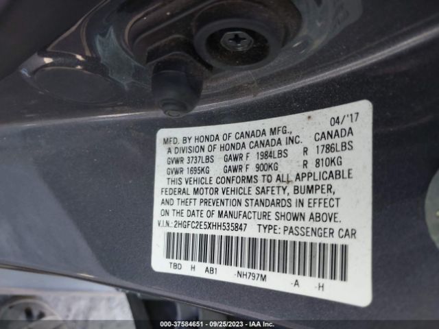 2HGFC2E5XHH535847 Honda Civic Sedan Lx