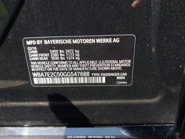WBA7E2C50GG547688 BMW 7 Series 740i