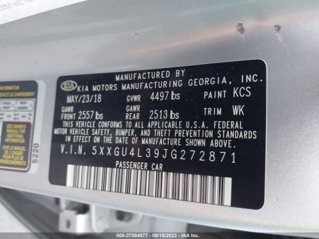 5XXGU4L39JG272871 KIA OPTIMA EX
